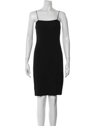 Pre-owned Akris Square Neckline Mini Dress In Black