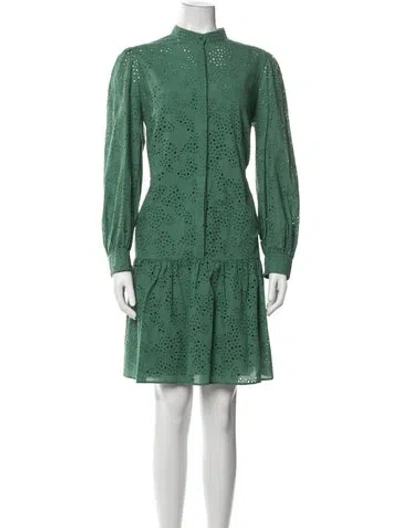 Pre-owned Akris Square Neckline Mini Dress In Green