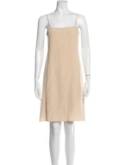 Pre-owned Akris Square Neckline Mini Dress In Neutrals