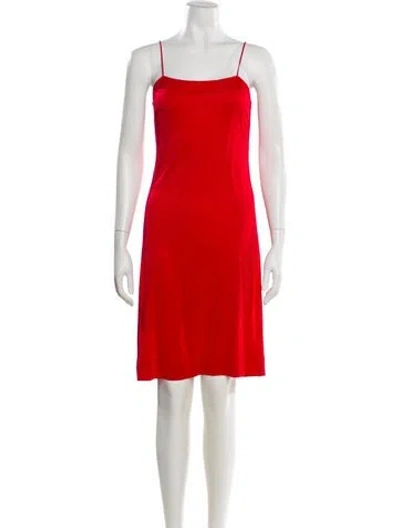 Pre-owned Akris Square Neckline Mini Dress In Red