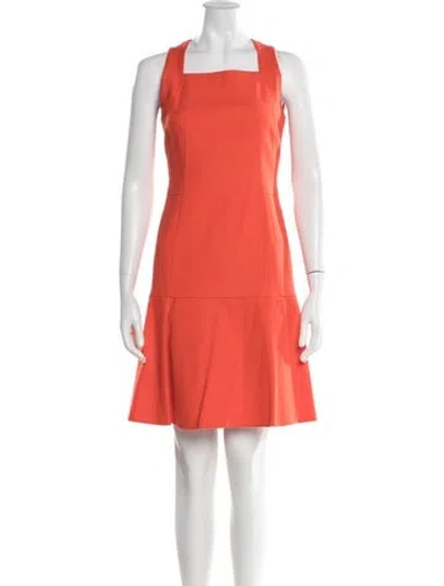 Pre-owned Akris Square Neckline Mini Dress In Red