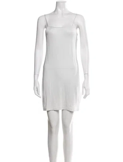 Pre-owned Akris Square Neckline Mini Dress In White