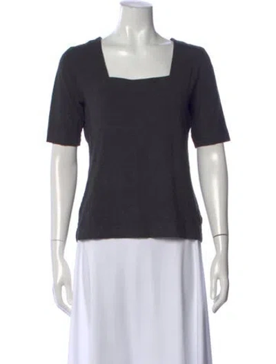 Pre-owned Akris Square Neckline Short Sleeve Top In Gray