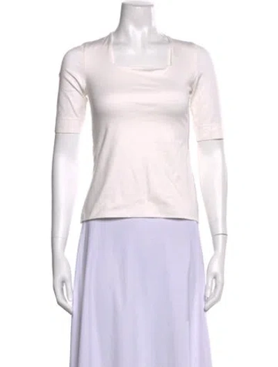 Pre-owned Akris Square Neckline Short Sleeve Top In Pink