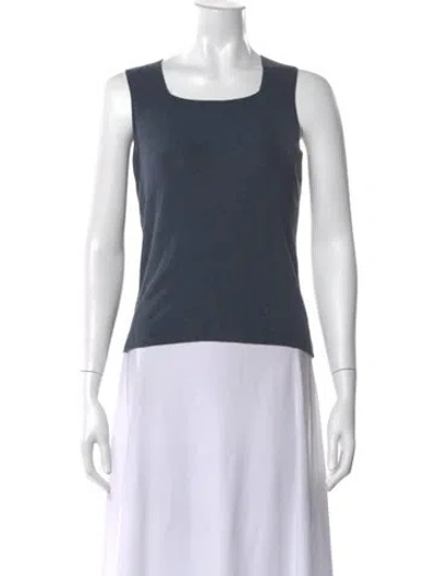 Pre-owned Akris Square Neckline Sleeveless Top In Blue