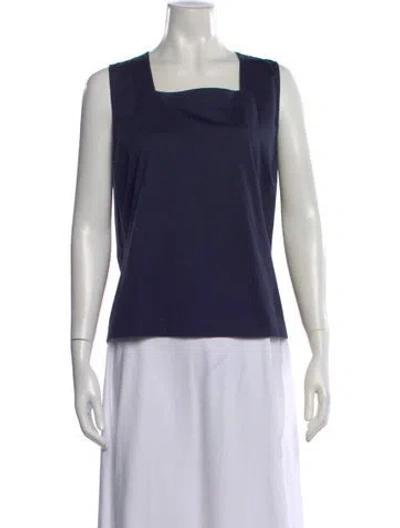 Pre-owned Akris Square Neckline Sleeveless Top In Blue