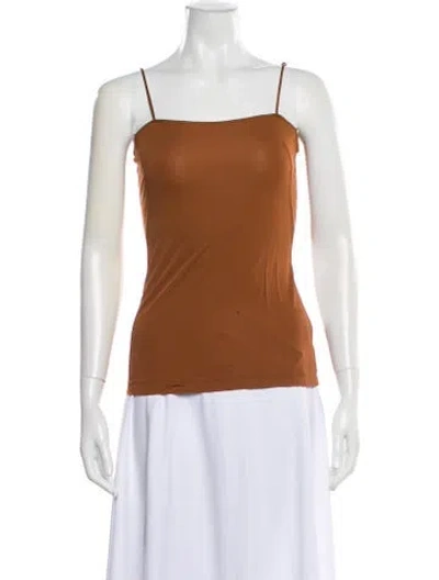 Pre-owned Akris Square Neckline Sleeveless Top In Brown