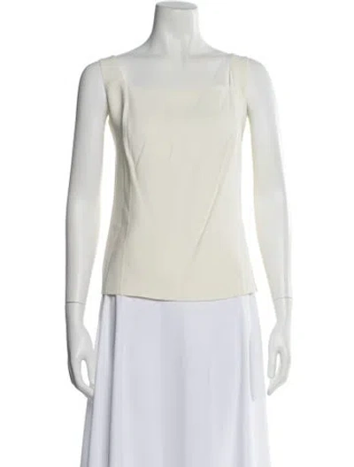 Pre-owned Akris Square Neckline Sleeveless Top In Neutral