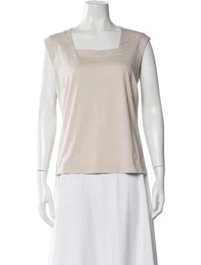 Pre-owned Akris Square Neckline Sleeveless Top In Neutral