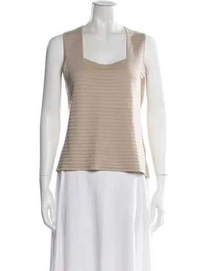 Pre-owned Akris Square Neckline Sleeveless Top In Neutrals