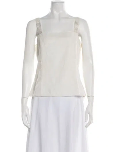 Pre-owned Akris Square Neckline Sleeveless Top In White