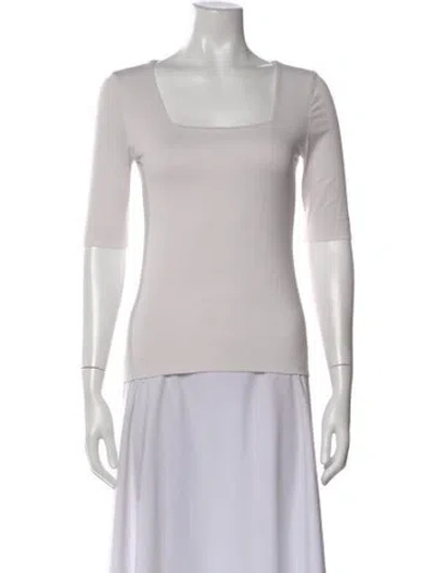 Pre-owned Akris Square Neckline Three-quarter Sleeve Top In Gray