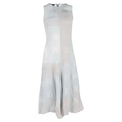 Akris Square-patterned Midi Dress In Multicolor Viscose In White