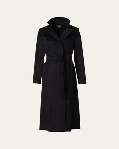 Akris Storm System Cashmere Coat In Black