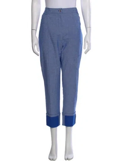 Pre-owned Akris Straight Leg Pants In Blue