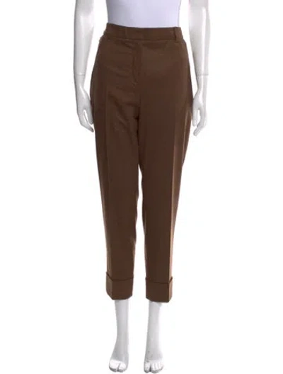 Pre-owned Akris Straight Leg Pants In Brown