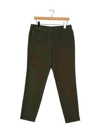 Pre-owned Akris Straight Leg Pants In Green