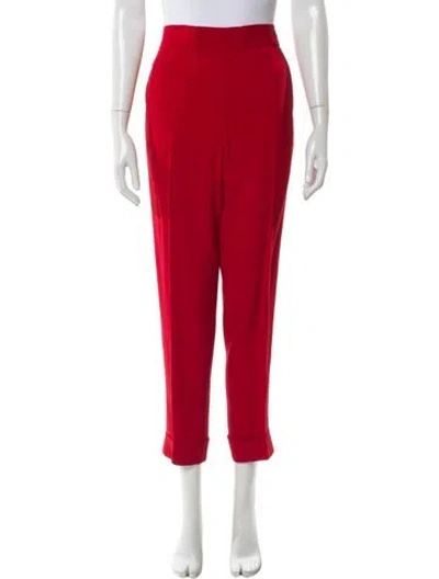 Pre-owned Akris Straight Leg Pants In Red