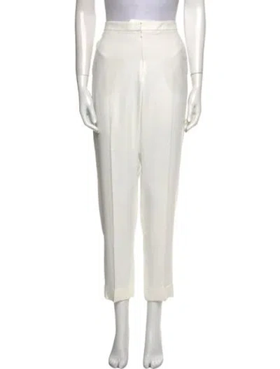 Pre-owned Akris Straight Leg Pants In White