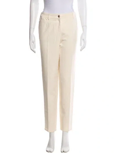 Pre-owned Akris Straight Leg Pants In White