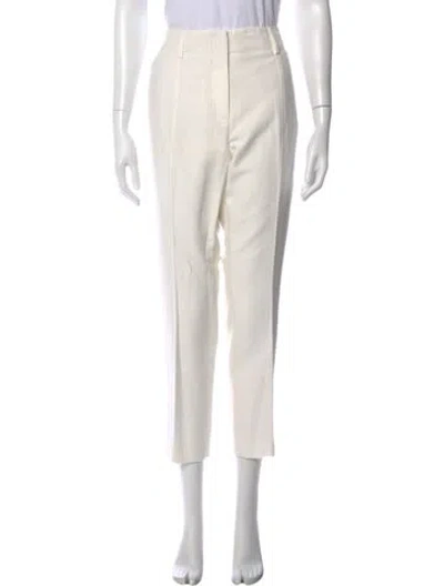 Pre-owned Akris Straight Leg Pants In White
