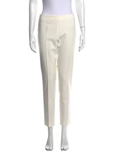 Pre-owned Akris Straight Leg Pants In White