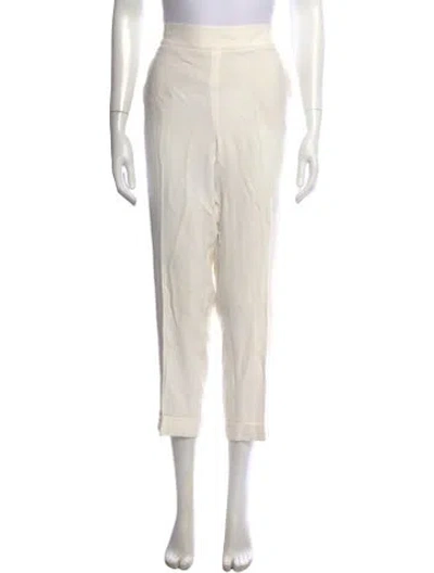 Pre-owned Akris Straight Leg Pants In White