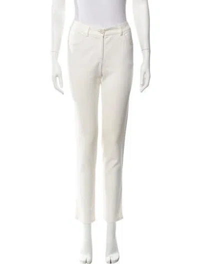 Pre-owned Akris Straight Leg Pants In White