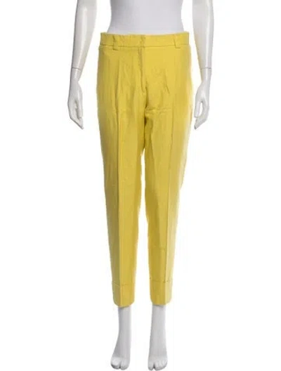 Pre-owned Akris Straight Leg Pants In Yellow