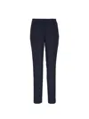 Akris Flavin Cotton Poplin Tapered-leg Ankle Pants In Blue