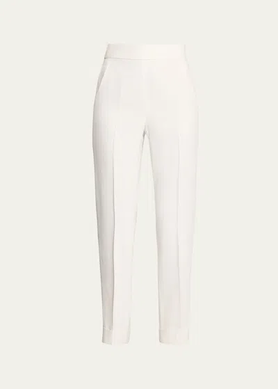 Akris Straight Leg Wool Pants In White