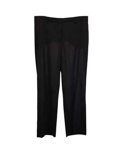 Pre-owned Akris Straight-leg Trousers In Dark Brown Wool In Black