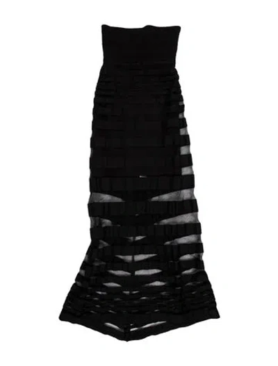 Pre-owned Akris Strapless Midi Length Dress In Black