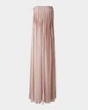 Akris Strapless Silk Georgette Ribbon Gown In Seashell