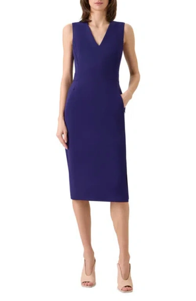 Akris Stretch Wool Sheath Dress In Purple