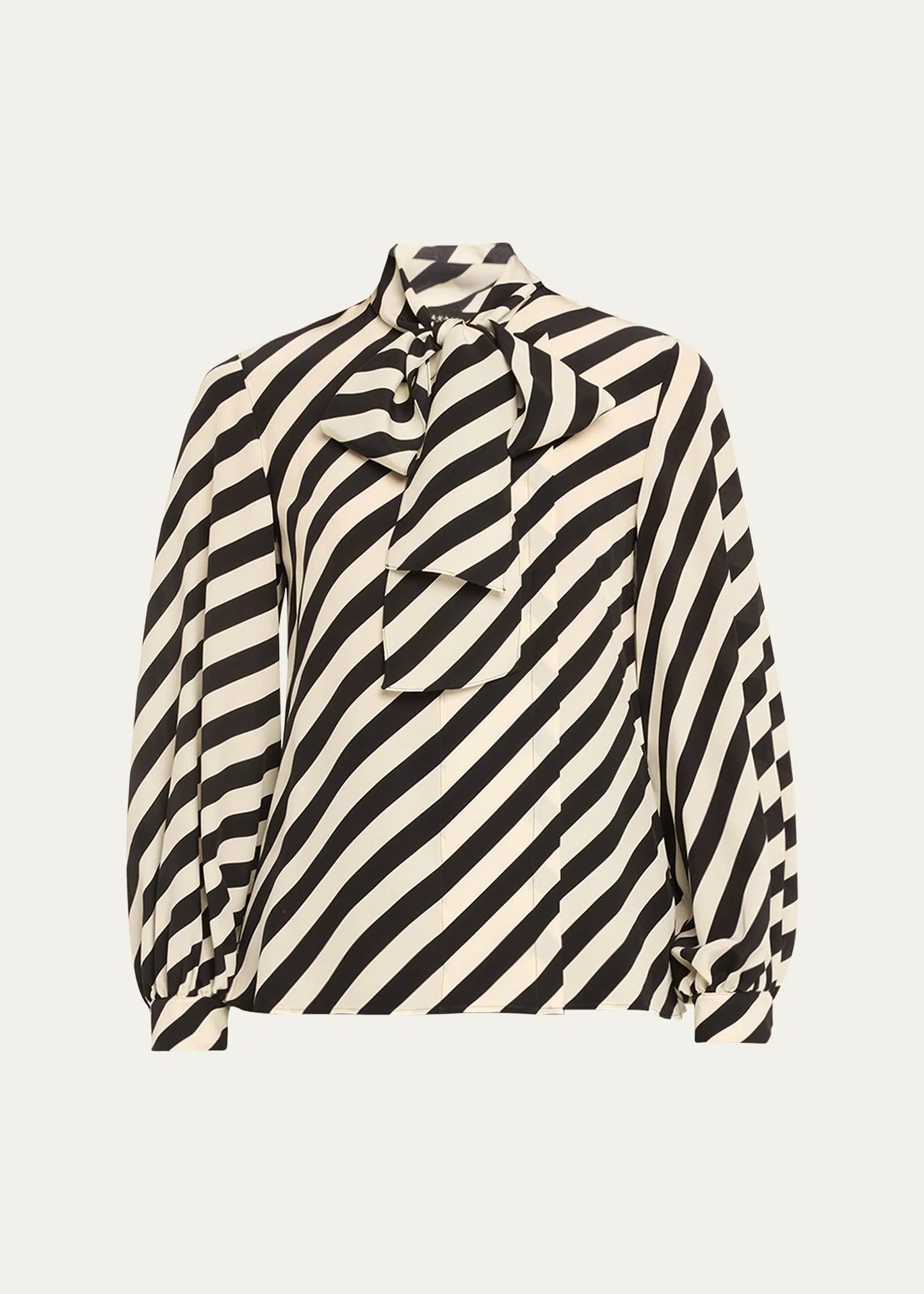 Scarf neckline silk blouse