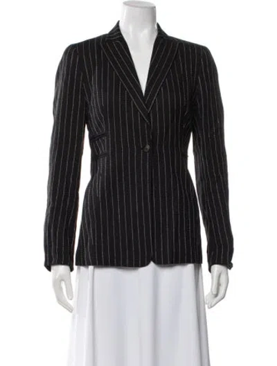 Pre-owned Akris Striped Blazer In Black