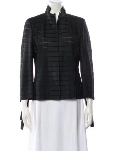 Pre-owned Akris Striped Blazer In Black