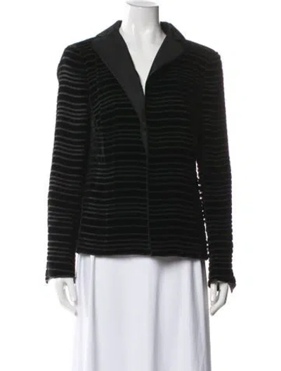 Pre-owned Akris Striped Blazer In Black