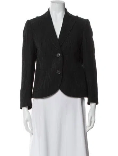 Pre-owned Akris Striped Blazer In Black