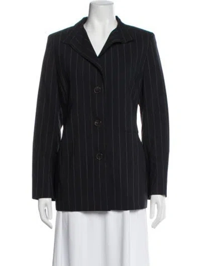 Pre-owned Akris Striped Blazer In Black