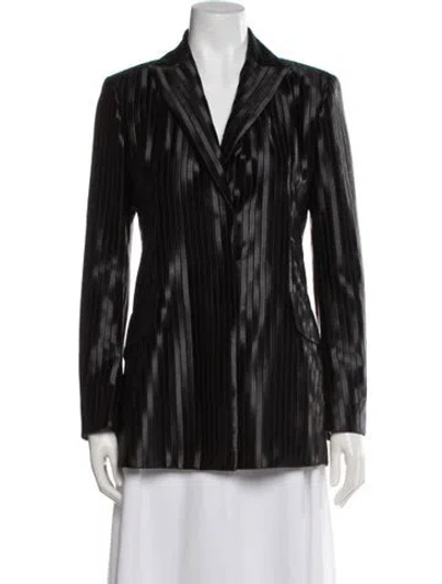 Pre-owned Akris Striped Blazer In Black