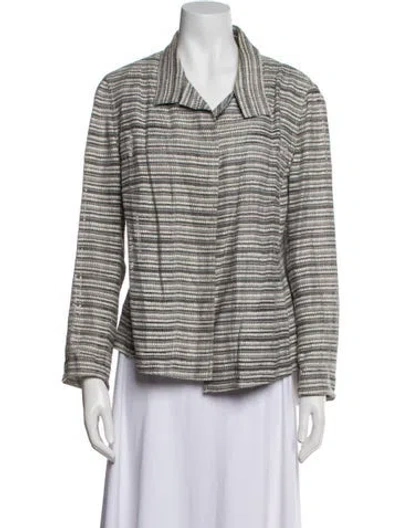 Pre-owned Akris Striped Blazer In Gray