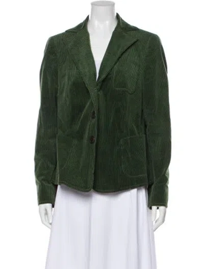 Pre-owned Akris Striped Blazer In Green