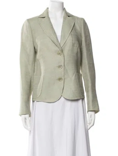 Pre-owned Akris Striped Blazer In Green