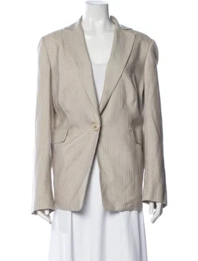 Pre-owned Akris Striped Blazer In Neutral
