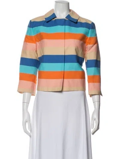 Pre-owned Akris Striped Blazer In Orange