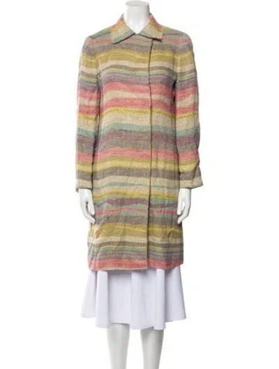 Pre-owned Akris Striped Coat In Neutral