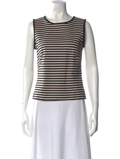 Pre-owned Akris Striped Crew Neck Top In Neutral