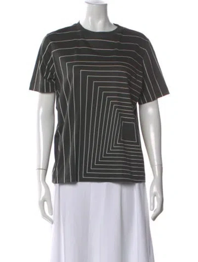 Pre-owned Akris Striped Crew Neck T-shirt In Black